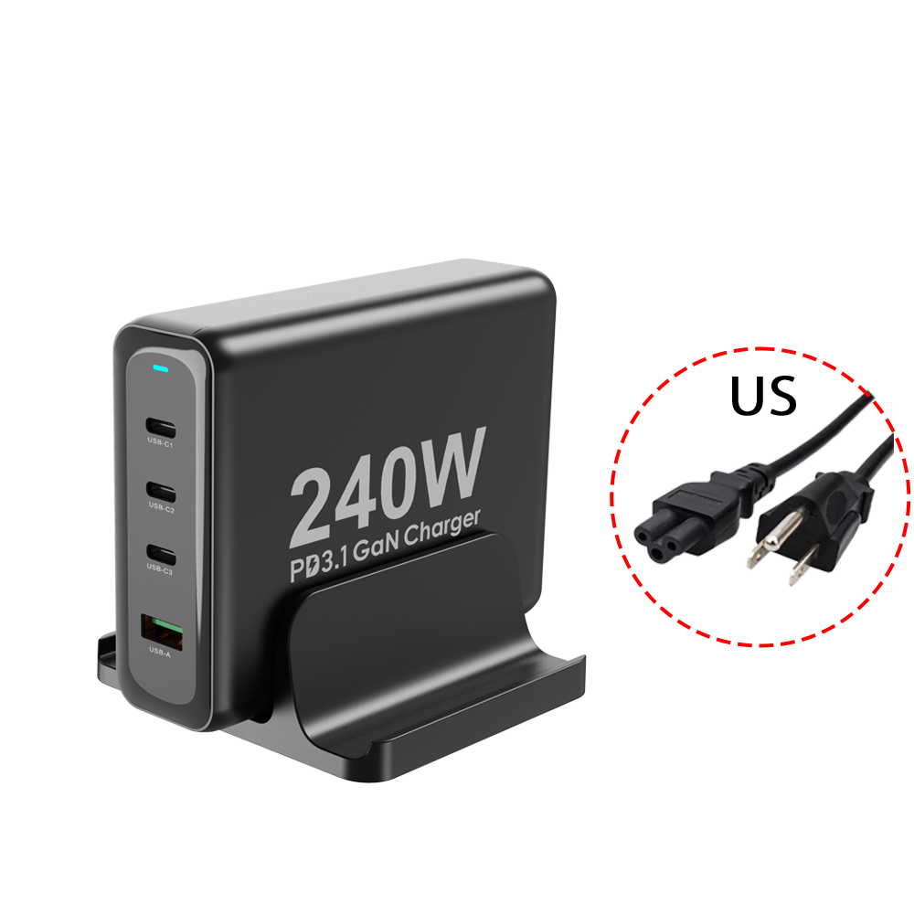 PD3.1 協議 240W 4 口充電器（3C & 1A） 140W 超速充電 台式充電站  
